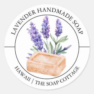Etiqueta de jabón de lavanda