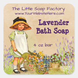 Etiqueta de jabón de lavanda y productos de baño -
