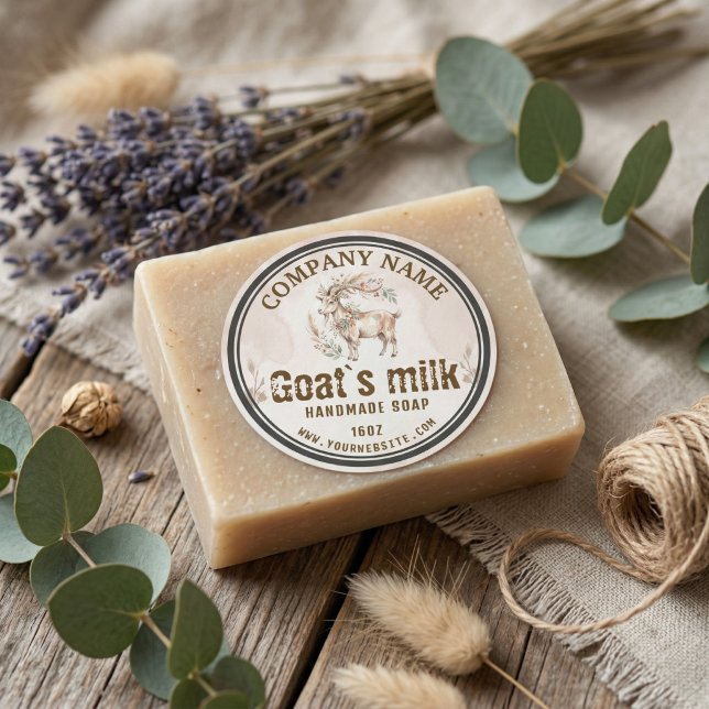 Etiqueta de Jabón de Leche de Cabra Boho | Rústica (#bohodesign #goatmilksoap #soaplabel #watercolorlogo #rusticbranding #handmadesoap #bohologo ُ#goat)