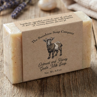 Etiqueta de Jabón de Leche de Cabra estilo papel K