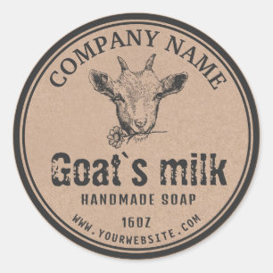 Etiqueta de jabón de leche de cabra Kraft   Logoti