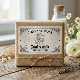 Etiqueta de Jabón de Leche de Cabra Vintage - Acua