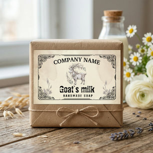 Etiqueta de Jabón de Leche de Cabra Vintage - Acua