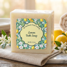 Etiqueta de jabón de limón, cosméticos y productos