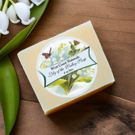 Etiqueta de jabón de mariposa