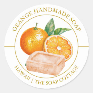 Etiqueta de jabón de naranja