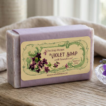 Etiqueta de jabón francés vintage - Violetas - per