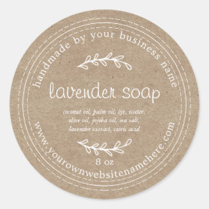 Etiqueta de Jabón Kraft White Rustic Lavanda