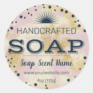 Etiqueta de jabón redondo artesanal