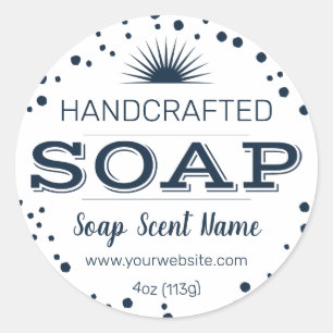 Etiqueta de jabón redondo artesanal