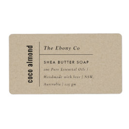 Etiqueta de jabón rústico simple y elegante