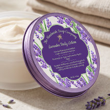 Etiqueta de jabón y cosméticos de flores de lavand