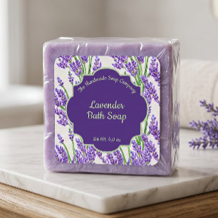 Etiqueta de jabón y cosméticos de flores de lavand
