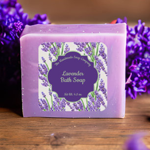 Etiqueta de jabón y cosméticos de flores de lavand