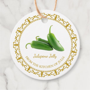 Etiqueta de jalapeno jelly Hang casera vintage
