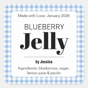 Etiqueta de jalea de cuadros personalizable