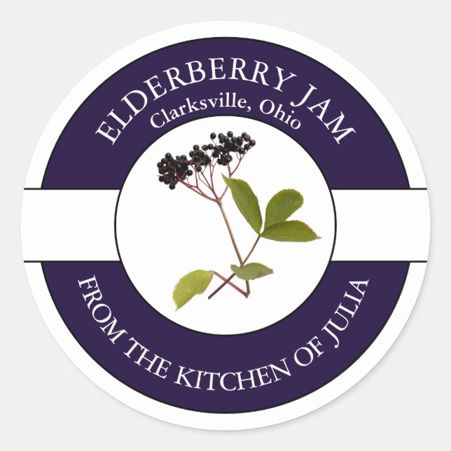 Etiqueta de jam de Elderberry (Anverso)