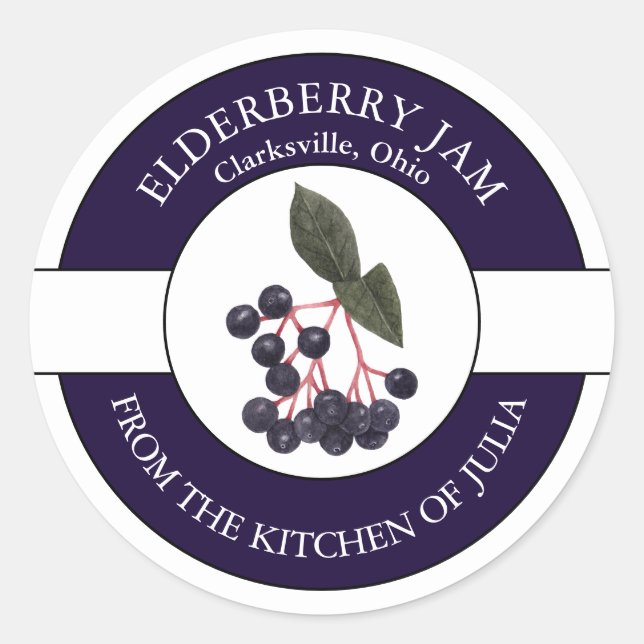 Etiqueta de jam de Elderberry (Anverso)