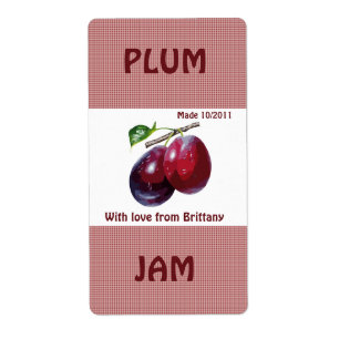 Etiqueta de Jam Jar Plum (Personalizar)