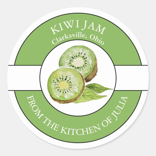 Etiqueta de Jam Kiwi (Anverso)