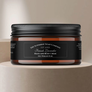 Etiqueta de Jar de Cosméticos Negros de Estilo Vin
