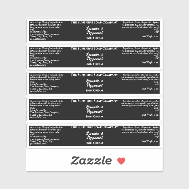 Etiqueta de Jar Sencilla de Cosméticos Negros de 0 (Hoja)