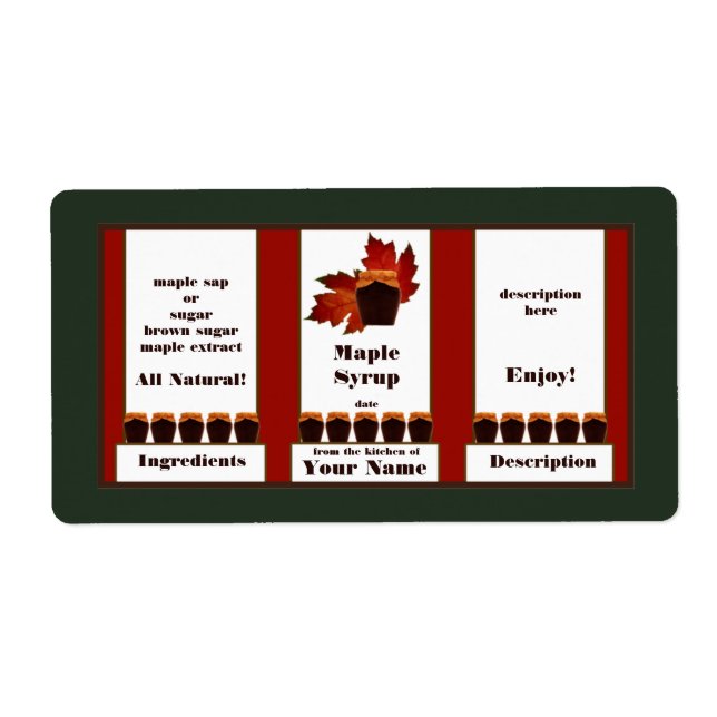 Etiqueta de jarabe de arce 3 (Frente)