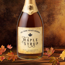 Etiqueta de jarabe de arce Private Reserve Vintage