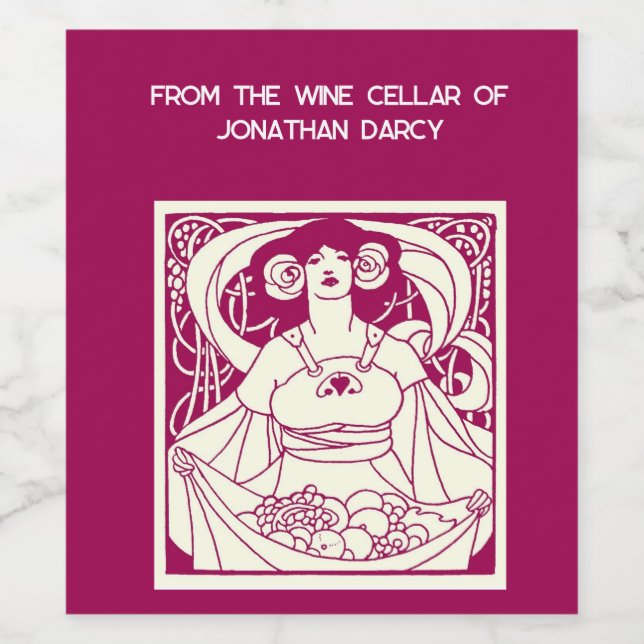 Etiqueta de jardín Art Nouveau (Etiqueta única)