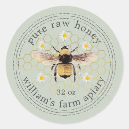 Etiqueta de jarra de miel abeja de miel Pastel ver