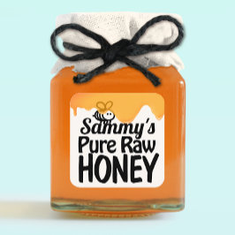 Etiqueta de jarra de miel, miel cruda local