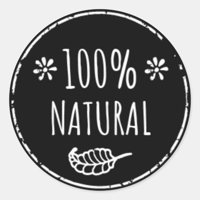 Etiqueta de jarro natural al 100% (Anverso)