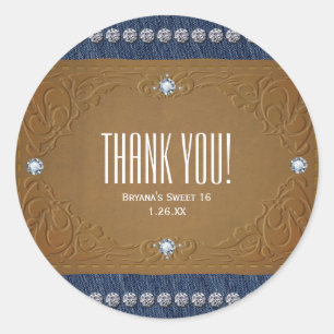 Etiqueta de jeans de fiesta de cumpleaños Denim & 