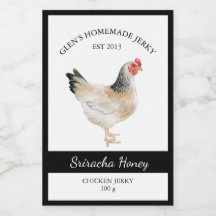 Etiqueta de jerky de pollo