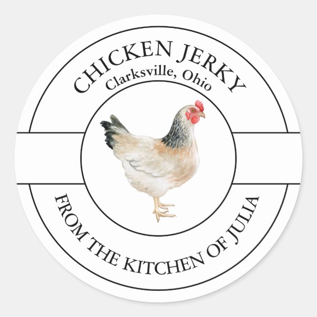 Etiqueta de jerky de pollo (Anverso)