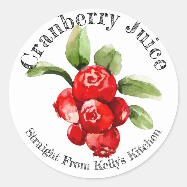 Etiqueta de jugo de arándano para negocio de conse (Anverso)