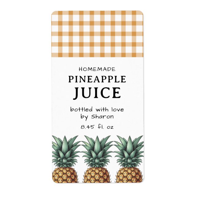 Etiqueta de Jugo de Piña (Frente)