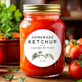 Etiqueta de Ketchup con tomate acuarela