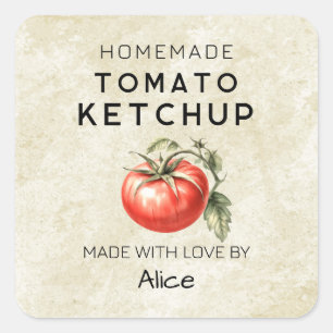 Etiqueta de Ketchup de tomate casero vintage para 