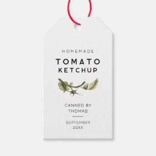 Etiqueta de Ketchup de Tomate Moderno con hoja de 