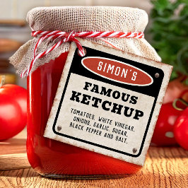 Etiqueta de kétchup de tomate oxidado