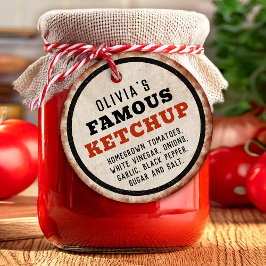 Etiqueta de kétchup de tomate oxidado