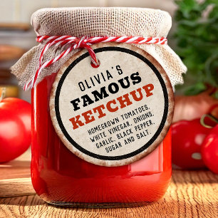 Etiqueta de kétchup de tomate oxidado