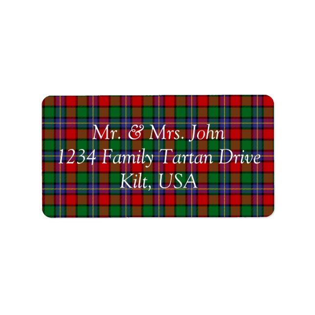Etiqueta de Kilgore Tartan (Frente)