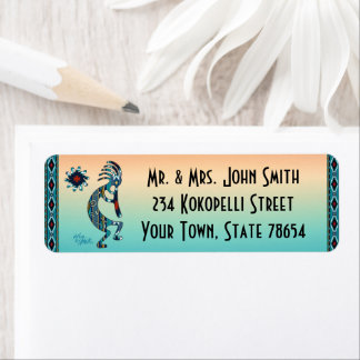 Etiqueta de Kokopelli del Suroeste