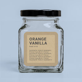 Etiqueta de Kraft de borde de ingredientes minimal