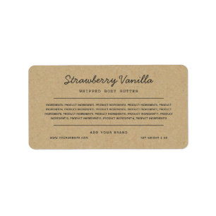 Etiqueta de Kraft para los ingredientes de las lín