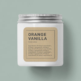 Etiqueta de Kraft para los ingredientes de los bor