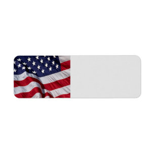 Etiqueta de la bandera americana