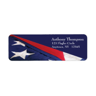 Etiqueta de la bandera americana
